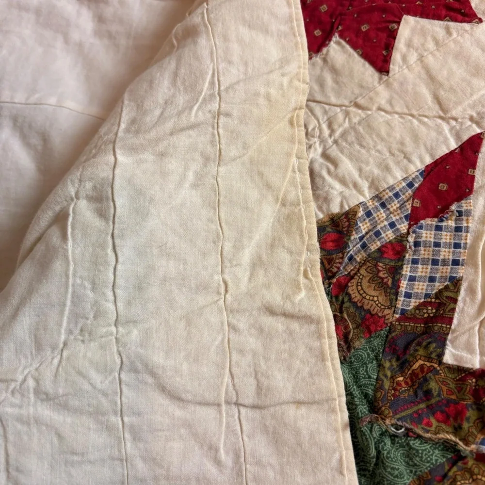 Antique Log Cabin Quilt Full Double Antique Fit Summer Weight Hand Quilted 1920s